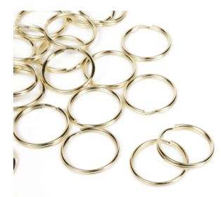 1.25in Large Polished Gold Split Rings, Key Rings, 40 Piece