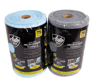 Auto Drive Tear Away Car Wash Multi-Purpose Microfiber Towel Roll, 75 Pack