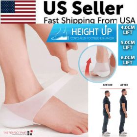 Concealed Footbed Enhancers Invisible Height Increase Silicone Insoles Pads USA (size: 4CM Lift)